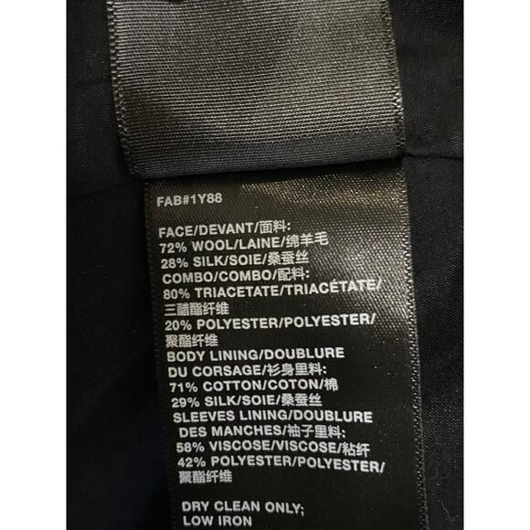 Lafayette 148 Flora Bloom Wool Silk Blazer US 8 Jacquard Suit Jacket Black Tie - Picture 12 of 16